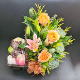 Flowered Orange Fruit Basket