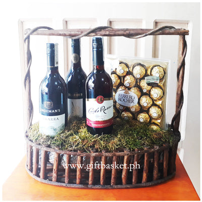 Wine and Chocolate Basket A001